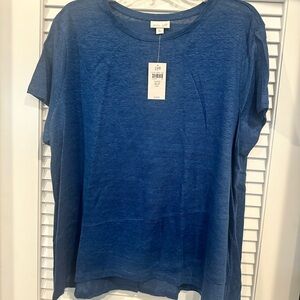 J. Jill Deep Blue Short Sleeve Tee